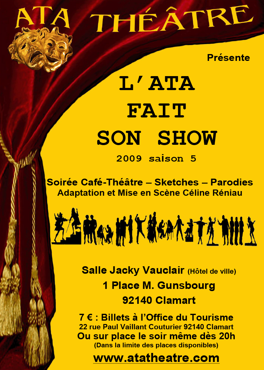 Affiche Theatre L'ATA fait son show saison 5 spectacle Céline Réniau